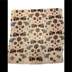 Cute woodland  animal scarf! Foxes and bears!